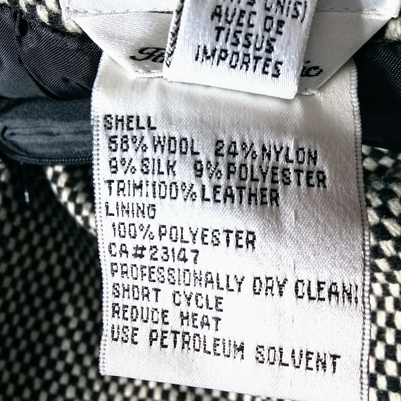 Talbots Sz 12 Checkered Wool Silk B/W Midi Skirt - Picture 11 of 12